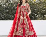 Pakistani Bridal Dress Red Farshi Lehenga Style Wedding Outfit