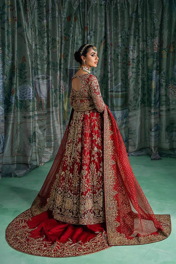 Red Bridal Dress Pakistani Angrakha Lehenga Wedding Outfit