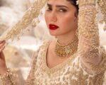 Gold Lehenga Choli Pakistani Bridal Dress