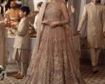 Embroidered Gold Lehenga And Maxi Outfit For Pakistani Bridal