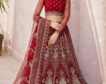 Indian Bridal Dress Red Lehenga Choli And Dupatta Outfit