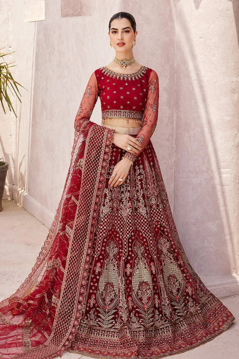 Indian Bridal Dress Red Lehenga Choli And Dupatta Outfit