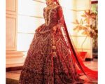 Pakistani Traditional Red Bridal Lehenga Maxi Bridal Dress