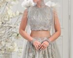 Pakistani Grey Short-Shirt Bridal Lehenga Choli Wedding Dress