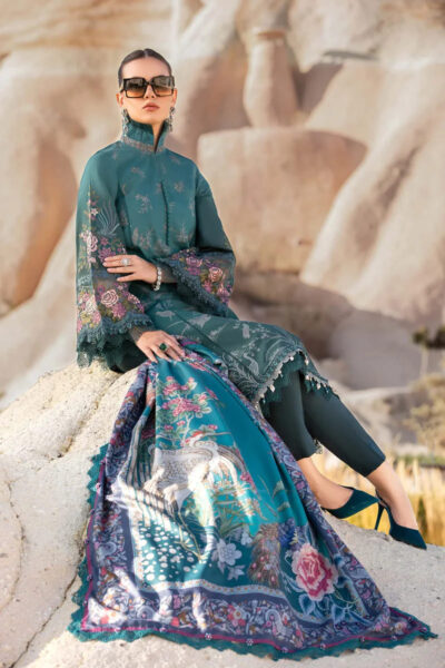 Grayish Blue Pakistani Kameez Salwar Outfit - Image 2