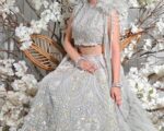 Pakistani Grey Short-Shirt Bridal Lehenga Choli Wedding Dress