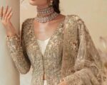 Pakistani Bridal Dress Golden-beige Embellished Lehenga Outfit