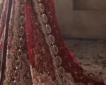 Pakistani Traditional Embellished Red Lehenga Gown For Bridal