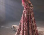 Pakistani Embellished Farshi Raw Silk Lehenga Gown Bridal Dress