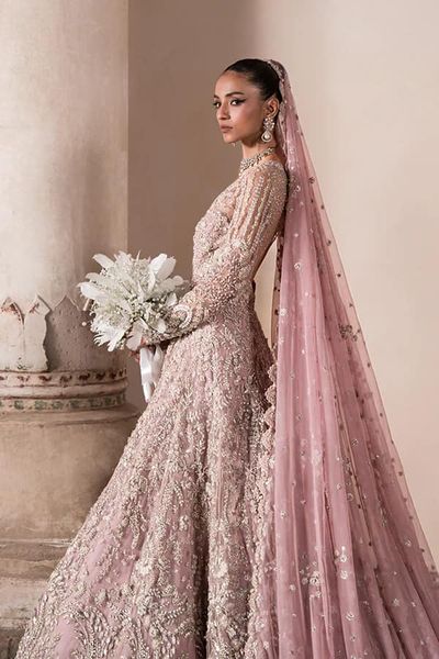 Pakistani Zardozi Bridal Lehenga Embellished With Lavish Design