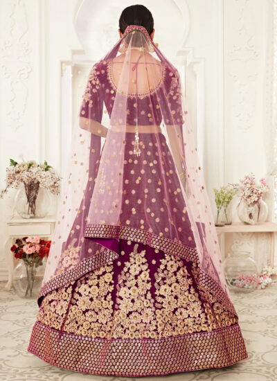 Purple Velvet Weaved Lehenga Choli 2