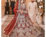 Traditional Embroidered Red Maxi Lehenga Pakistani Bridal Dress