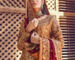 Pakistani Wedding Dress Red Golden Kameez Lehenga Outfit