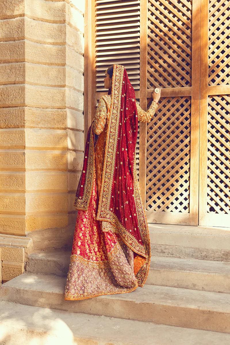 Pakistani Wedding Dress Red Golden Kameez Lehenga Outfit