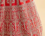 Vermillion Red Silk Lehenga