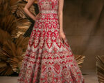 Indian Bridal Gown in Deep Red