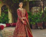 Embroidered Red Lehenga Shirt And Dupatta Pakistani Bridal Outfit