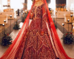 Pakistani Traditional Red Bridal Lehenga Maxi Bridal Dress