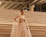 Indian Bridal Dusty Rose Organza Lehenga