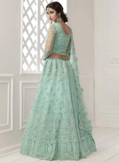 Blue Net Weaved Lehenga 3