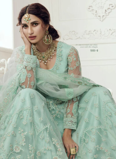 Blue Net Weaved Lehenga 2