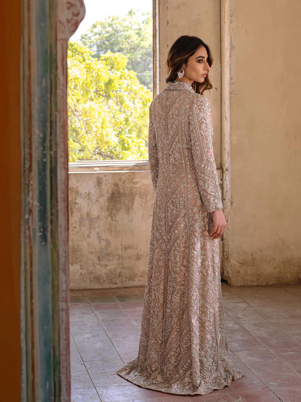 Premium Pakistani Chai Pink Embellished Lehenga In Jacket Style