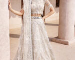 Decorated White Marriage Lehenga Choli And Dupatta