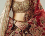 Brilliant Bridal Lehenga Choli With Maroon Dupatta For Wedding