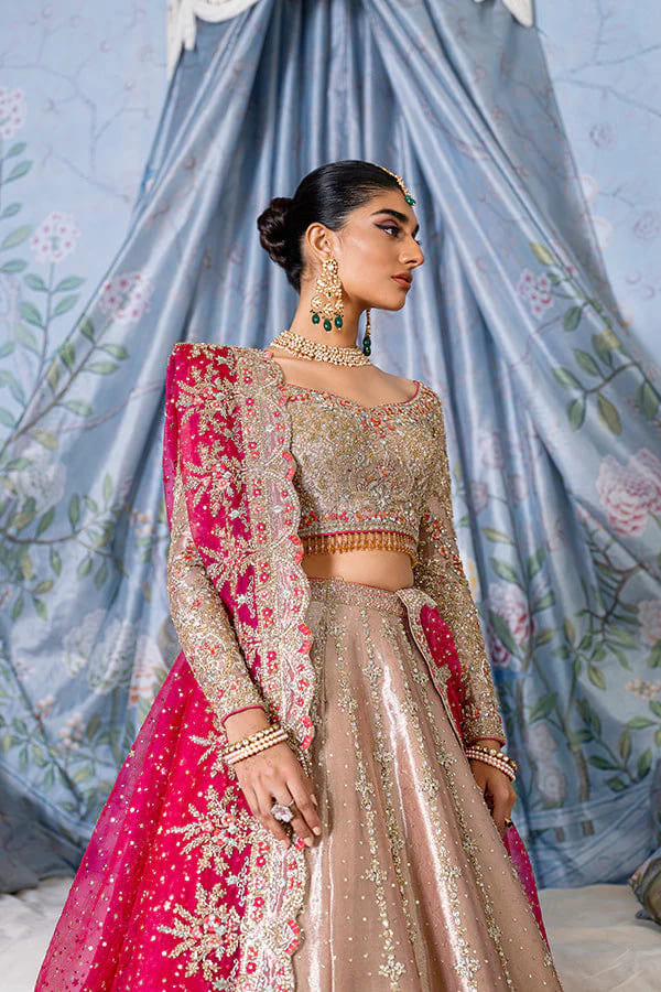 Pink Lehenga Choli And Dupatta Marriage Wedding Dress