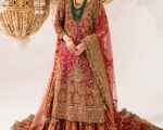 Pakistani Embroidered Bridal Dress Farshi Lehenga Gown Style