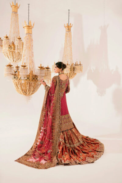 Pakistani Embroidered Bridal Dress Farshi Lehenga Gown Style