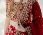 Pakistani Elegant Maroon Bridal Embroidered Lehenga Choli Dress