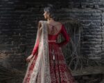 Pakistani Embellished Royal Red Velvet Lehenga Bridal Dress