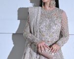 Premium Rust Silver Embellished Gown Pakistani Bridal Dress