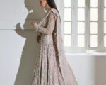 Premium Rust Silver Embellished Gown Pakistani Bridal Dress