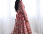 Pakistani Embellished Lehenga Gown And Dupatta Bridal Dress