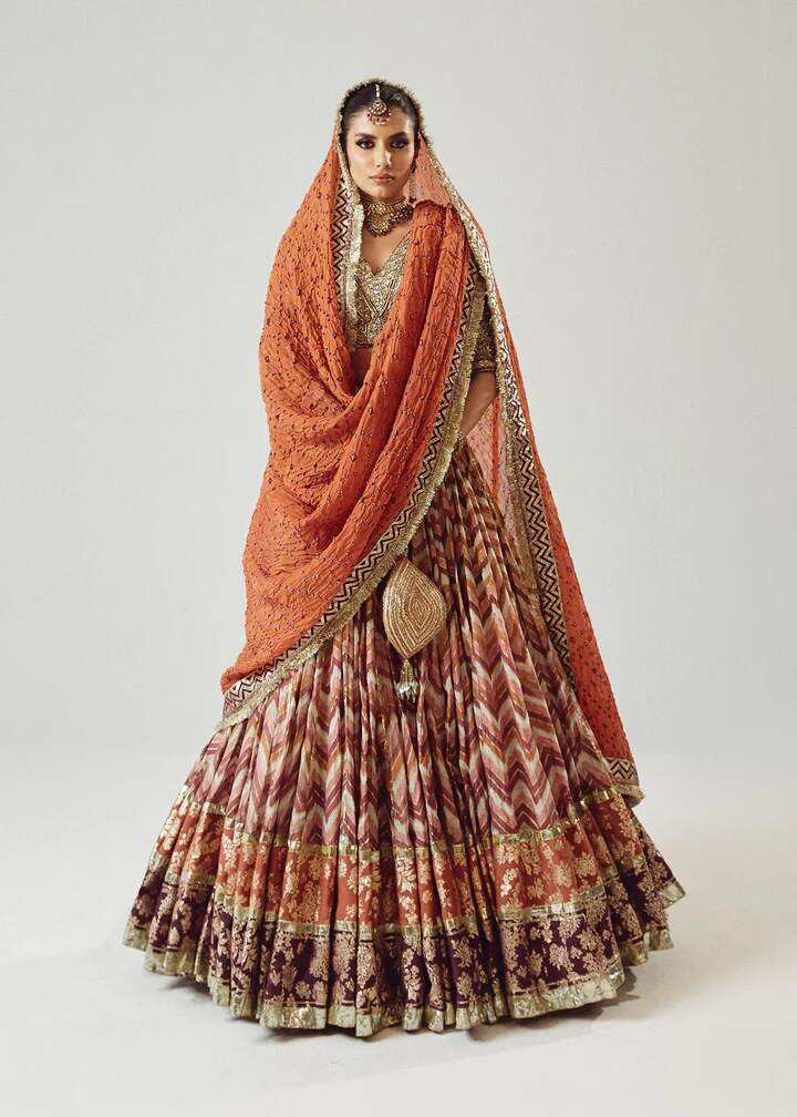 Traditional Bridal Outfit Lehenga Choli Dupatta Wedding Dress