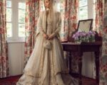 Two Layered Tissue Pishwas Frock Dupatta Pakistani Bridal Dress