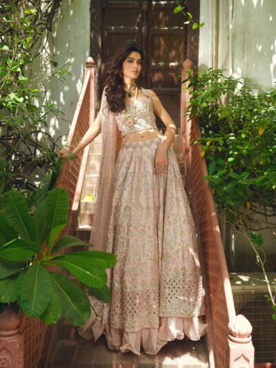 Pakistani Flushed Pink Embroidered Lehenga Choli Bridal Dress