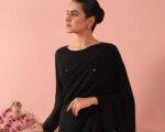 Pakistani Bridal Dress Embroidered Black Imported Chiffon Saree