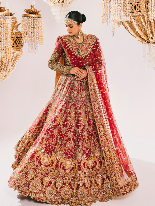 Pakistani Bridal dress Maroon Lehenga Choli Embellished Outfit