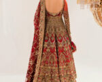 Pakistani Bridal Dress Red Embroidered Pishwas Lehenga Style