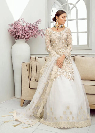 WHITE LEHNGA CHOLI INDIAN PAKISTANI WEDDING DRESS