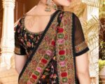 Ebony Kashmiri Embroidery Georgette Sari