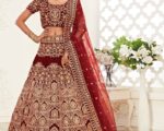 Indian Bridal Hypnotizing Dim Red Lehenga Choli