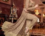 Beige Semi stitched Indian Party Dress