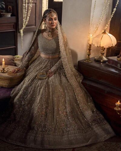 Pakistani Bridal Dress Embroidered Lehenga Choli And Dupatta