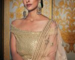 Gold Embellished Multifaceted Net Lehenga