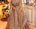 Pakistani Bridal Dress Gold Trail Lehenga