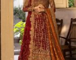 Pakistani Bridal Dress Maroon Rust Lehenga Wedding Outfit